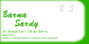 barna sardy business card