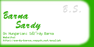 barna sardy business card
